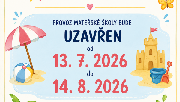 Letní provoz MŠ