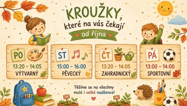 Zájmové kroužky od října v naší škole